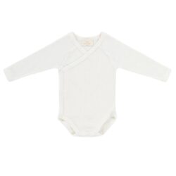 Kico Label overslagromper lange mouw wit 100% merinowol