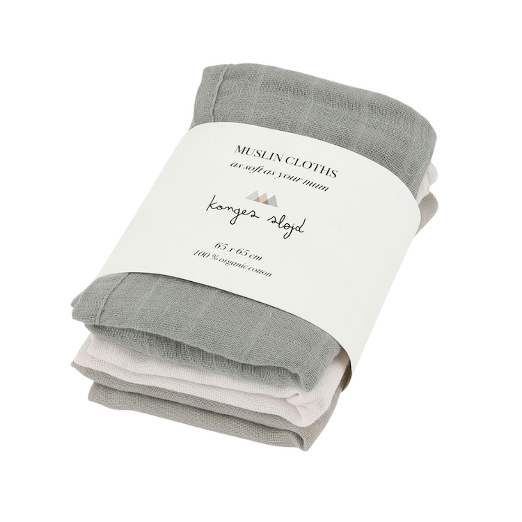 Konges Sløjd hydrofiele doeken 3-pack limestone