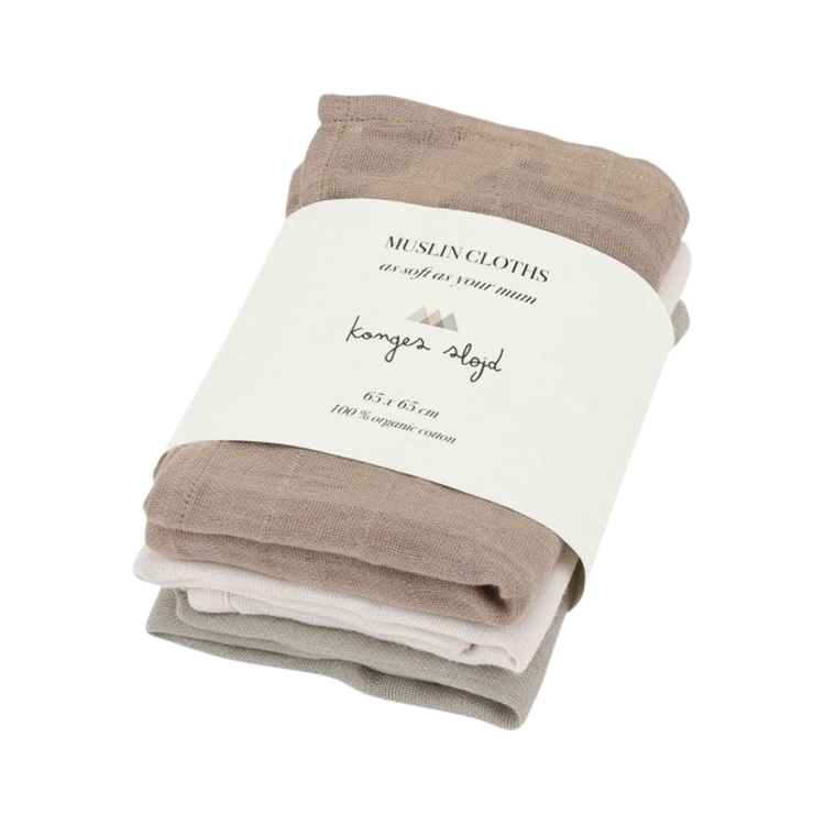 Konges Sløjd hydrofiele doeken 3-pack rose dust