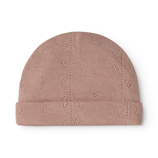 MarMar Copenhagen babymutsje Aiko wol pointelle burnt rose