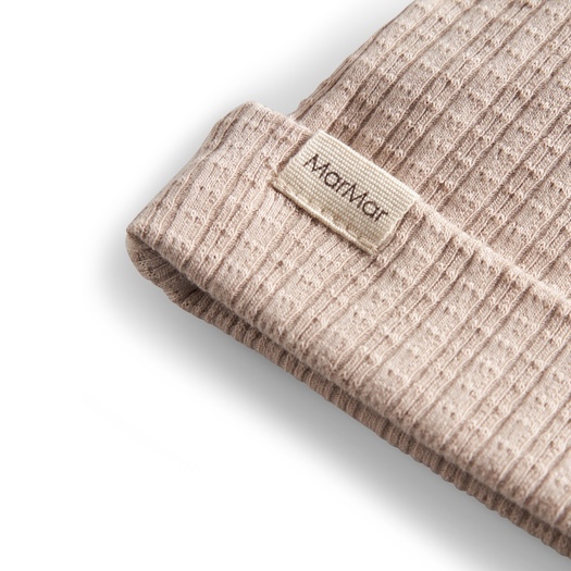 MarMar Copenhagen babymutsje aiko pointelle rib soft beige