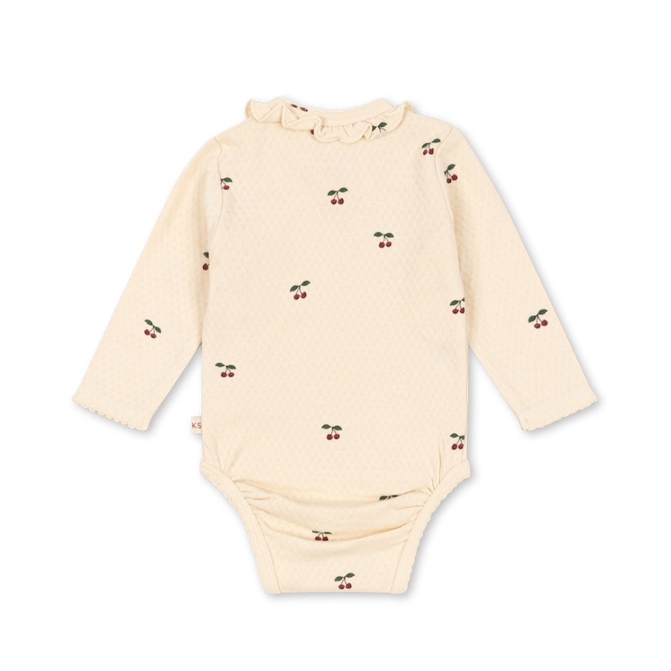 Konges Sløjd overslagromper met lange mouw ruches cherry