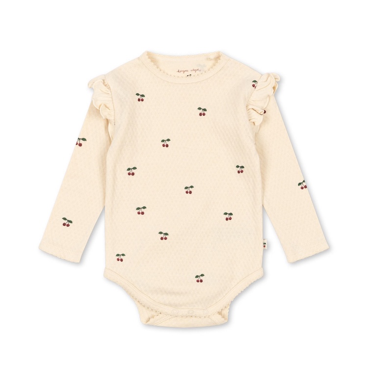 Konges Sløjd romper met lange mouw ruches cherry