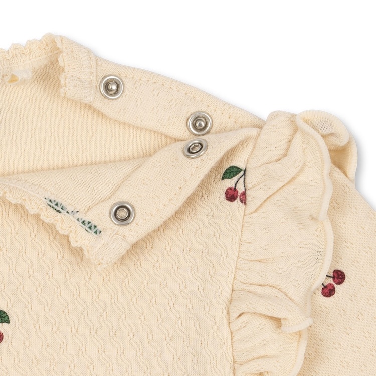 Konges Sløjd romper met lange mouw ruches cherry