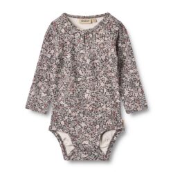 Wheat romper met lange mouw purple stone flowers