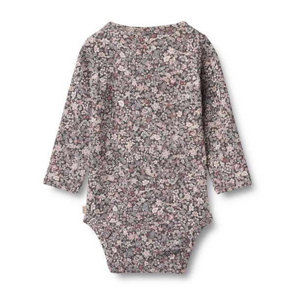 Wheat romper met lange mouw purple stone flowers