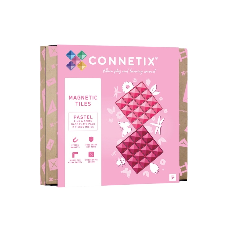 Connetix magnetisch speelgoed pink-berry base plate 2 stuks