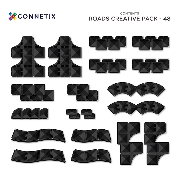 Connetix magnetisch speelgoed creative roads set 48 stuks