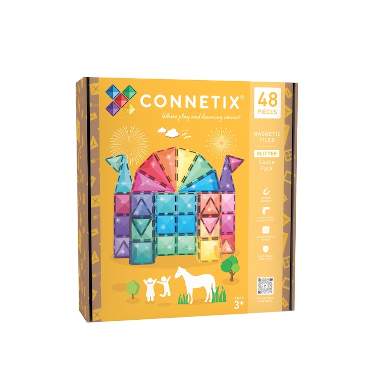 Connetix_magnetisch_speelgoed_glitter-castle-set_kasteel_48st Connetix magnetisch speelgoed glitter castle set 48 stuks