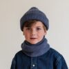 Hvid colsjaal Gigien beanie Fonzie denim