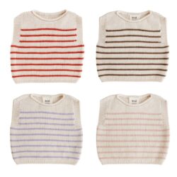 Hvid spencer baby gestreept cream-red mocha apricot lilac