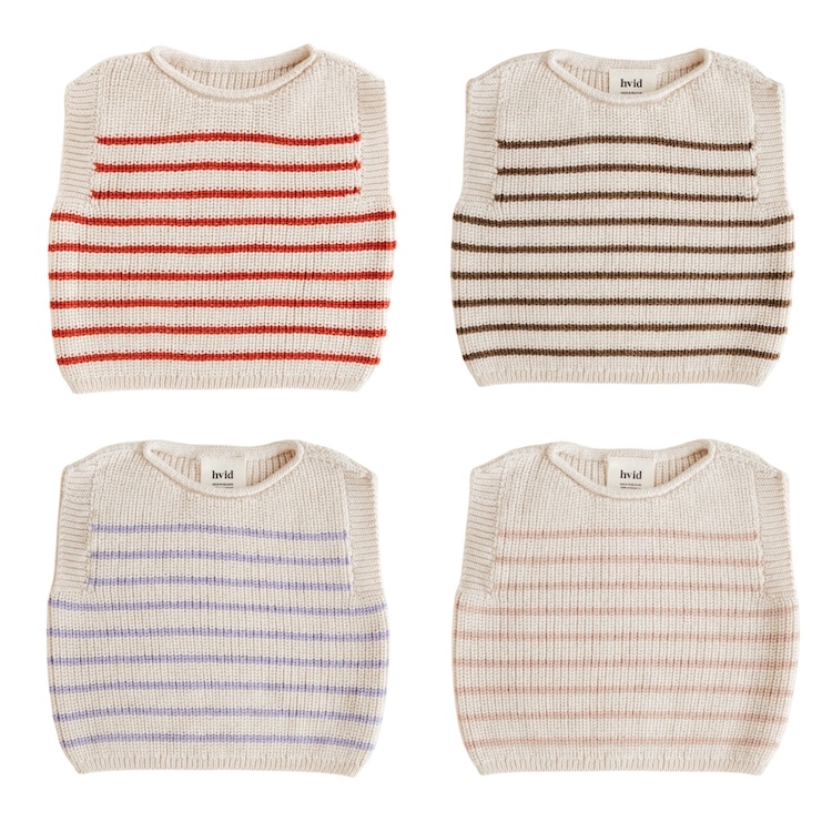 Hvid spencer baby gestreept cream-red mocha apricot lilac