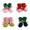 Hvid babyslofjes booties colorblocking 0-9M