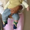 Hvid babyslofjes colorblocking blue-grass