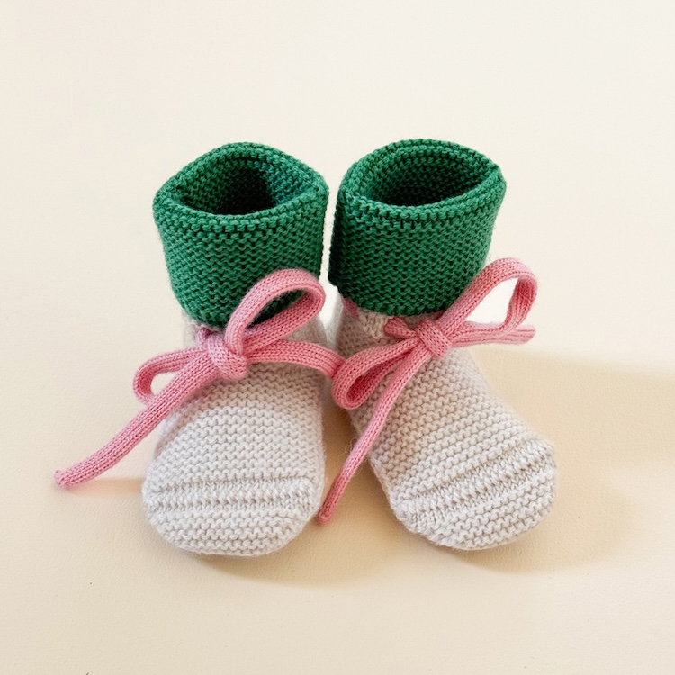 Hvid babyslofjes colorblocking cream-grass