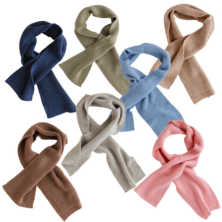 Hvid sjaal gustave blue, mocha, sand, pebble, artichoke, bubblegum