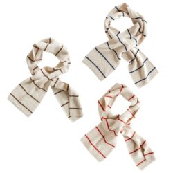 Hvid sjaal gestreept Igor cream red blue mocha