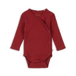 Konges Slojd overslagromper met lange mouw red dahlia