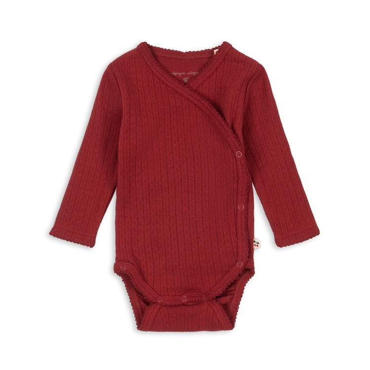 Konges Slojd overslagromper met lange mouw red dahlia