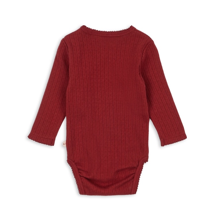 Konges Slojd overslagromper met lange mouw red dahlia