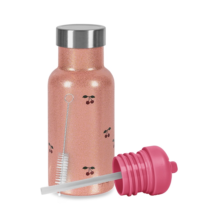 Konges Sløjd RVS-drinkfles cherry glitter