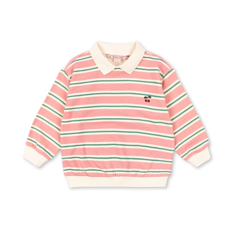 Konges Sløjd longsleeve polo blush bound stripe