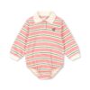 Konges Sløjd polo romper lange mouwen blush bound stripe