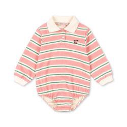 Konges Sløjd polo romper lange mouwen blush bound stripe