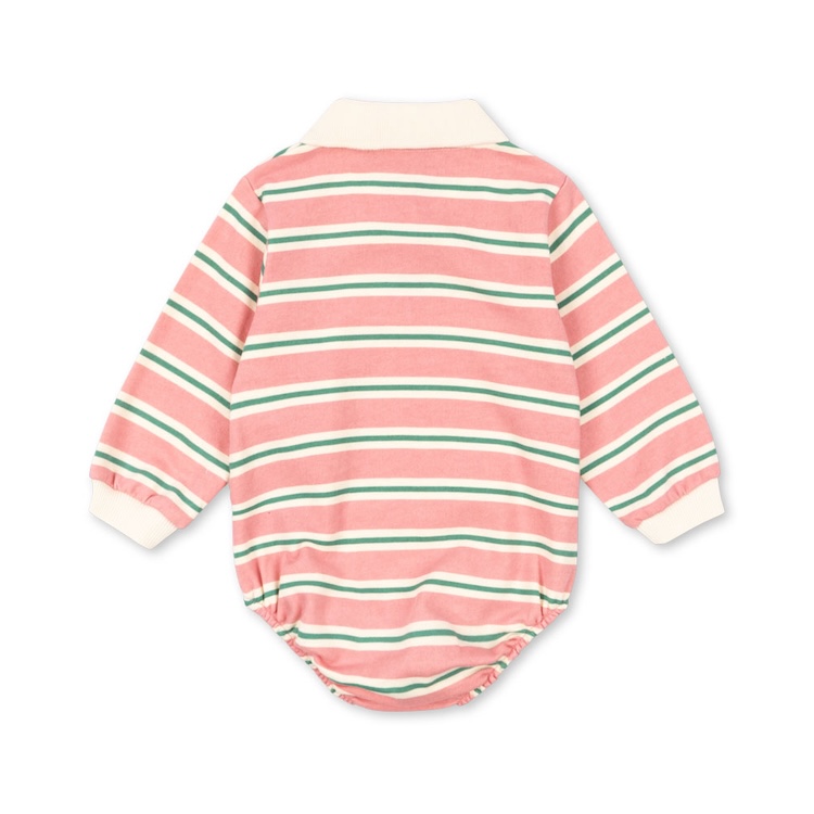 Konges Sløjd polo romper lange mouwen blush bound stripe