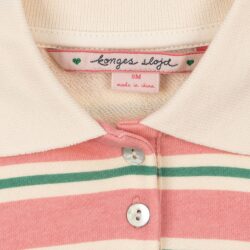 Konges Sløjd polo romper lange mouwen blush bound stripe