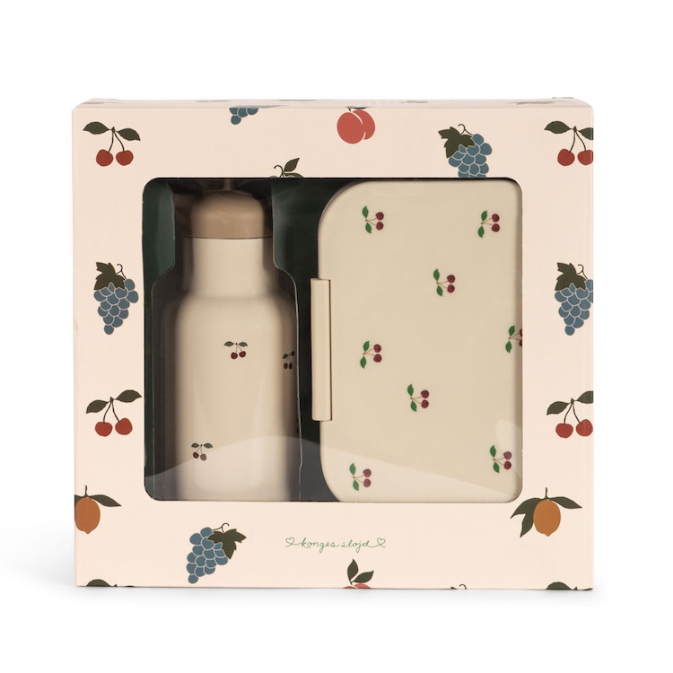 Konges Sløjd lunchbox set drinkfles en broodtrommel cherry blush
