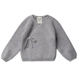 Puri organic overslagvestje gebreid grey melange 100% merinowol