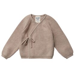 Puri organic overslagvestje gebreid sand melange 100% merinowol