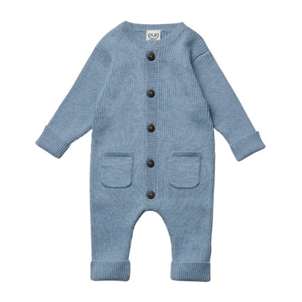 Puri Organic boxpakje gebreid rib smoky blue