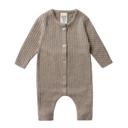 Puri organic boxpakje vlechtpatroon taupe