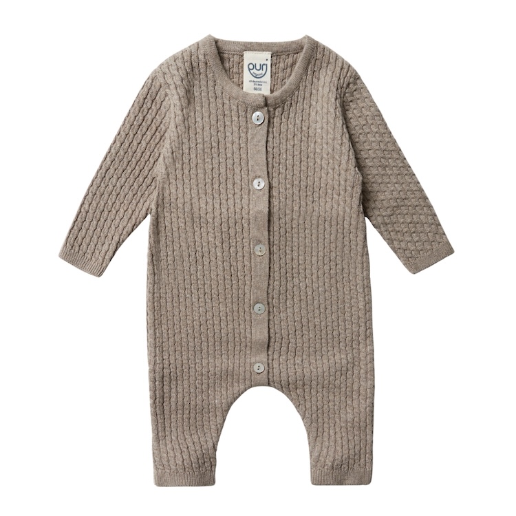 Puri organic boxpakje vlechtpatroon taupe