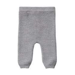 PuriOrganic broek gebreid grey melange 100% merinowol