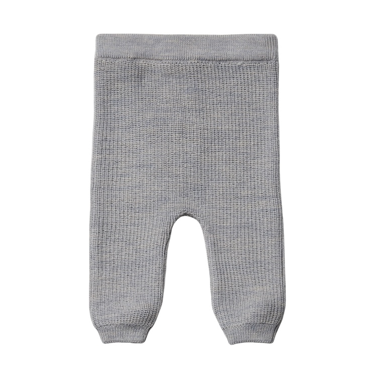 PuriOrganic broek gebreid grey melange 100% merinowol
