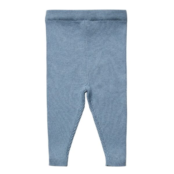 Puri organic broek gebreid rib smoky blue