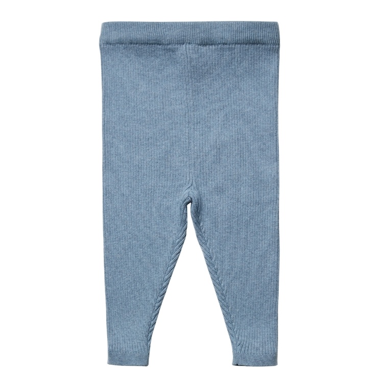 Puri organic broek gebreid rib smoky blue