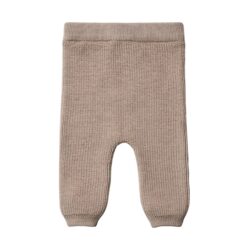 Puri organic broek gebreid sand melange 100% merinowol