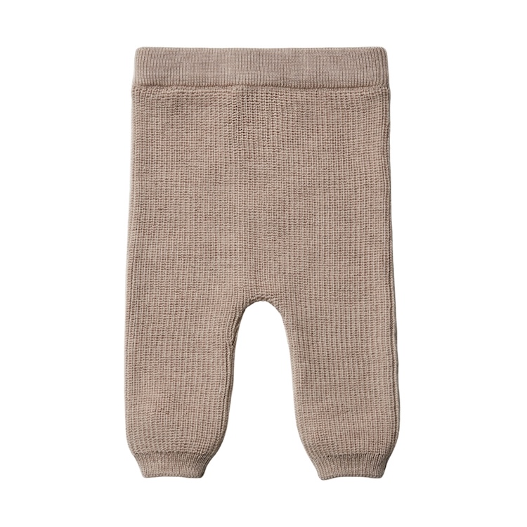 Puri organic broek gebreid sand melange 100% merinowol