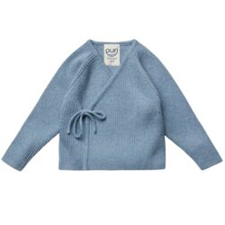 Puri Organic overslagvestje gebreid rib smoky blue