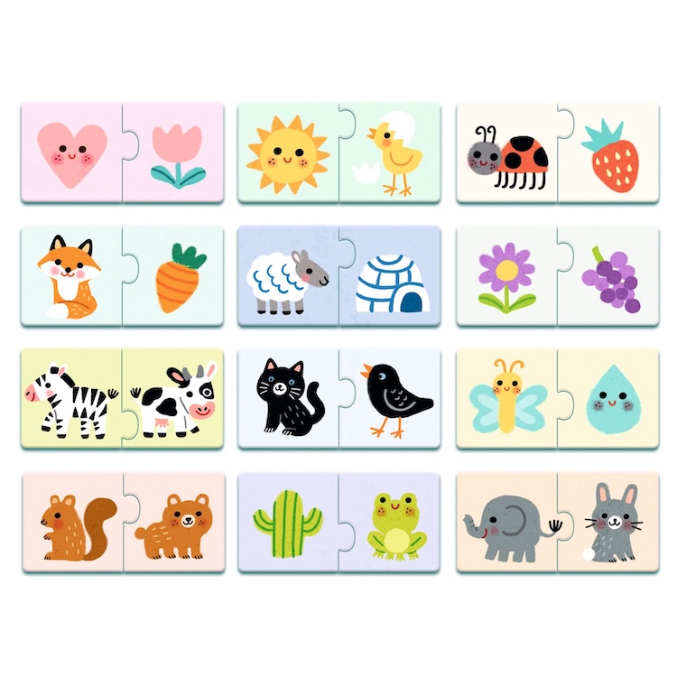 Djeco puzzel duo kleuren 12x2 stukjes