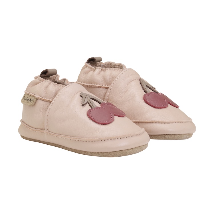 Enfant babyslofjes leer rose dust cherry