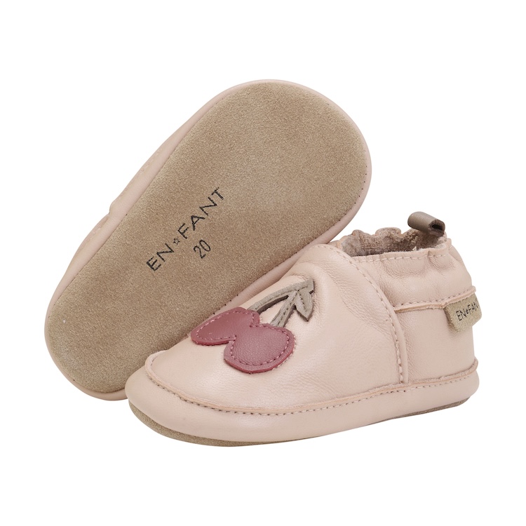 Enfant babyslofjes leer rose dust cherry