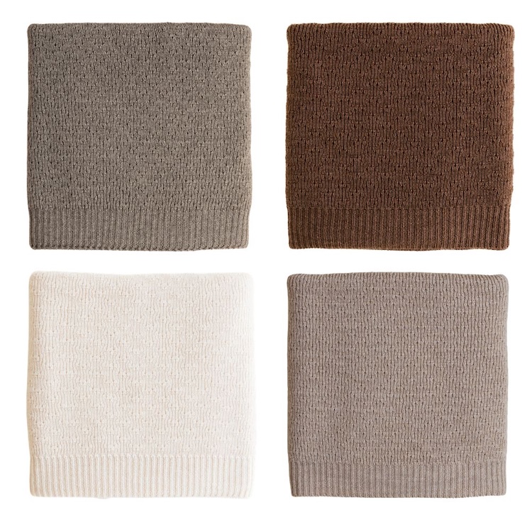 Hvid babydeken blanket Dora sand otter cream mocha