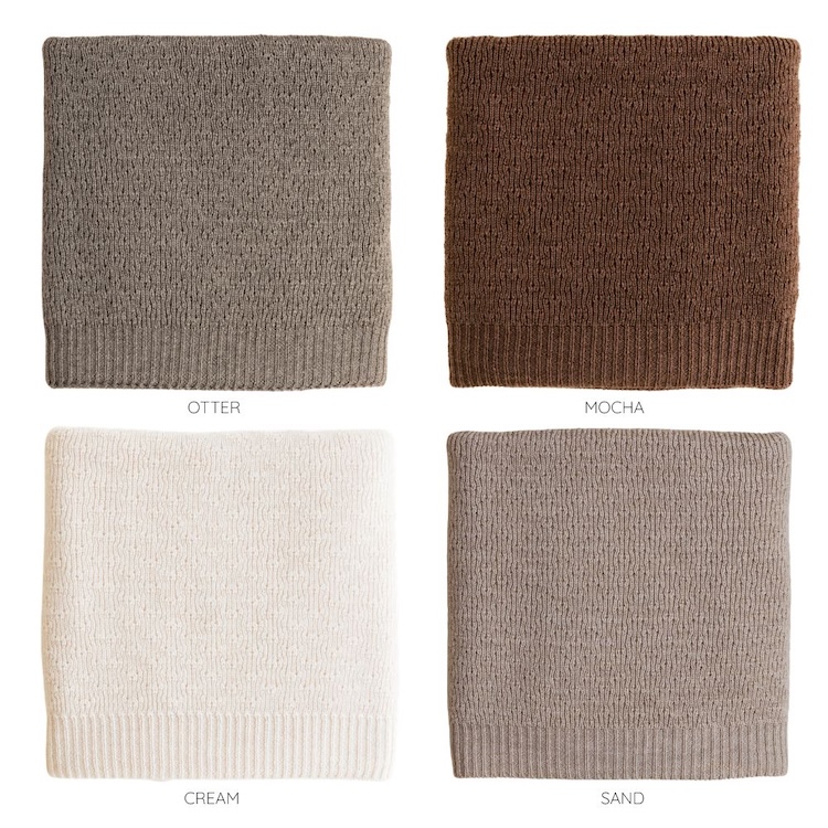 Hvid babydeken blanket Dora sand otter cream mocha