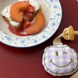 Atelier Pomme speendoekje smiley checked lila