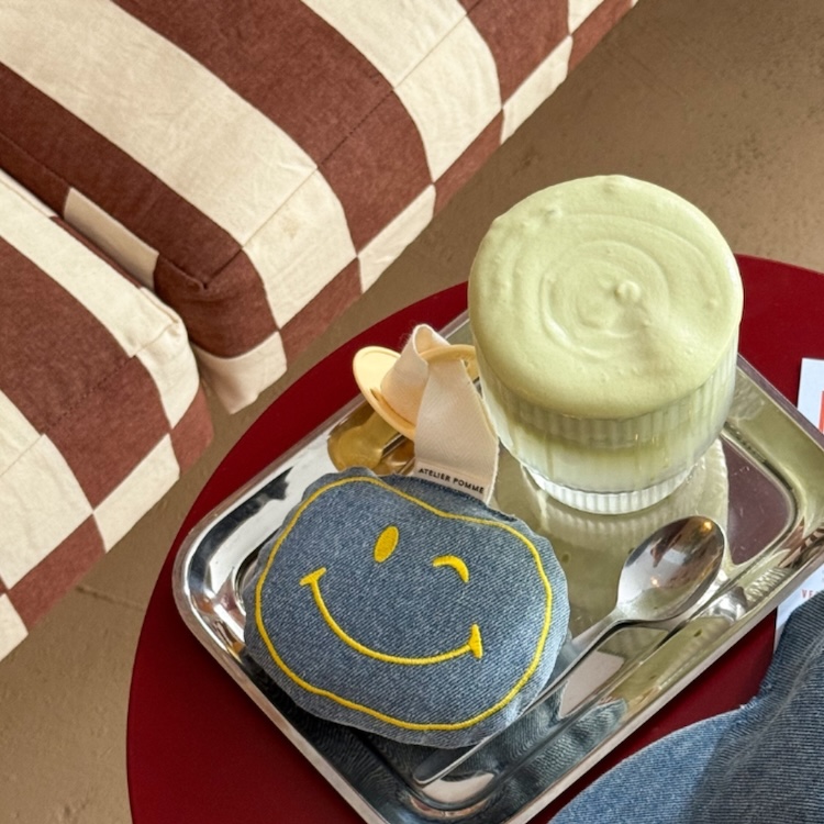 Atelier Pomme speendoekje smiley denim